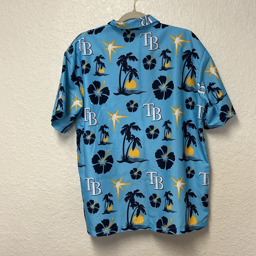 Tampa Bay Rays Hawaiian Print Button Down Size Medium - Picture 2 of 6